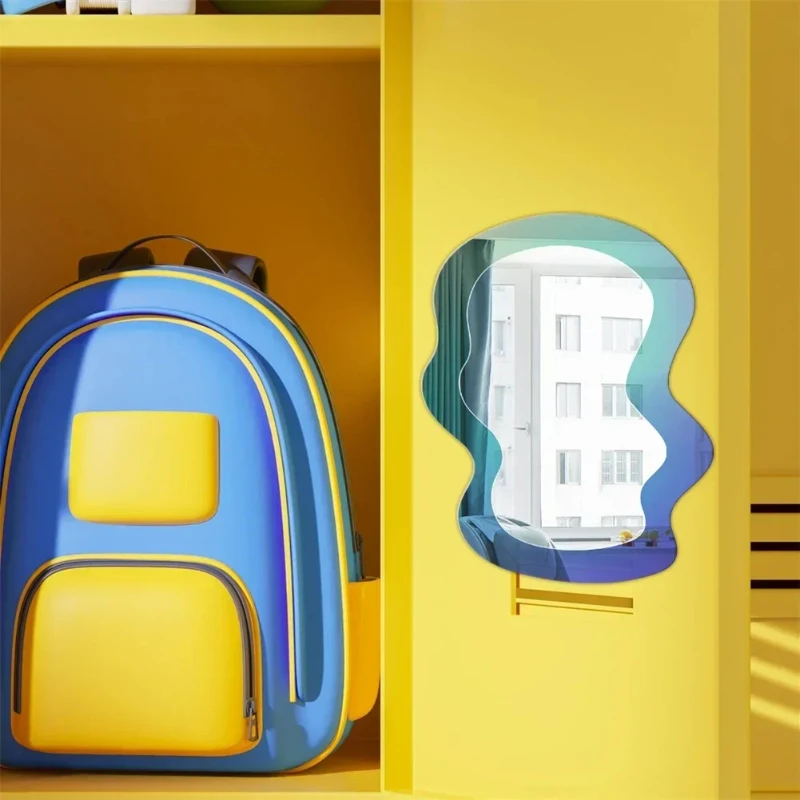 Home Essentials Bathroom Cabinet - مرآة مغناطيسية بنمط هندسي لتزيين الخزائن