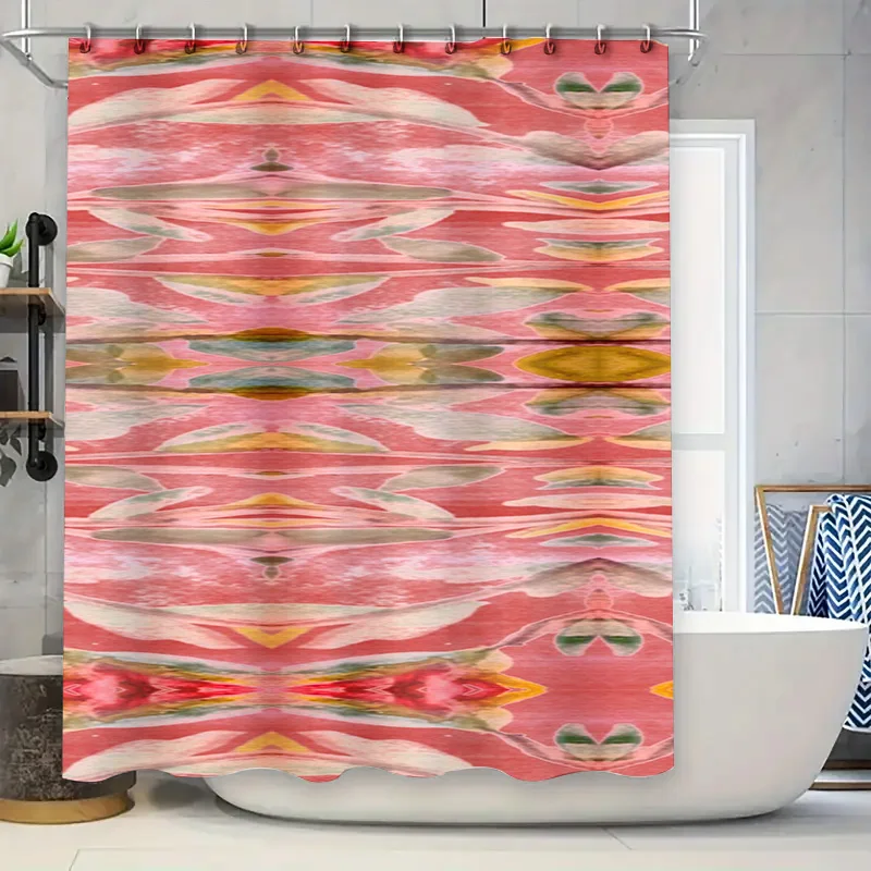 Home Bathroom Design Ideas - ستارة دش تجريدية بألوان مائية، ديكور
