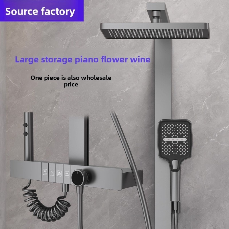 Home Bathroom Shower - مجموعة رأس دش رقمي لتعزيز الضغط