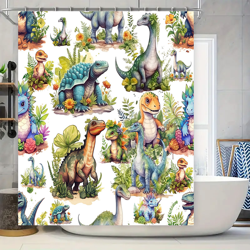 Home Bathroom Design Ideas - ستارة دش ديناصور ملونة: تصميم عالم