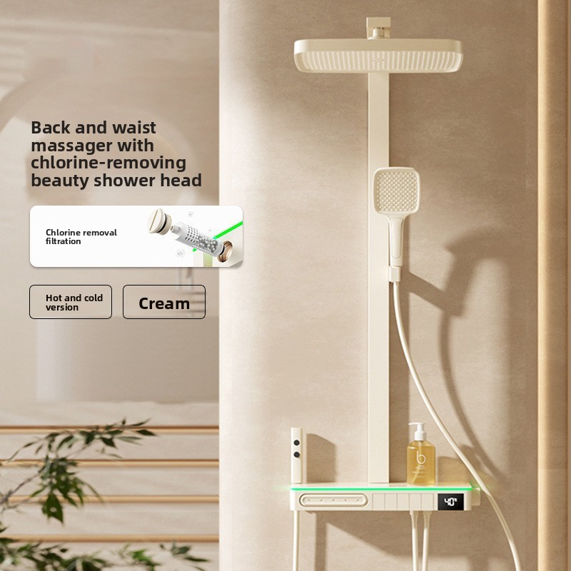 Home Bathroom Shower - مجموعة دش نحاسية ذكية بشاشة رقمية