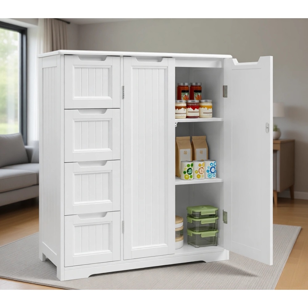 Home Essentials Bathroom Cabinet - خزانة تخزين للحمام مع 4 أدراج