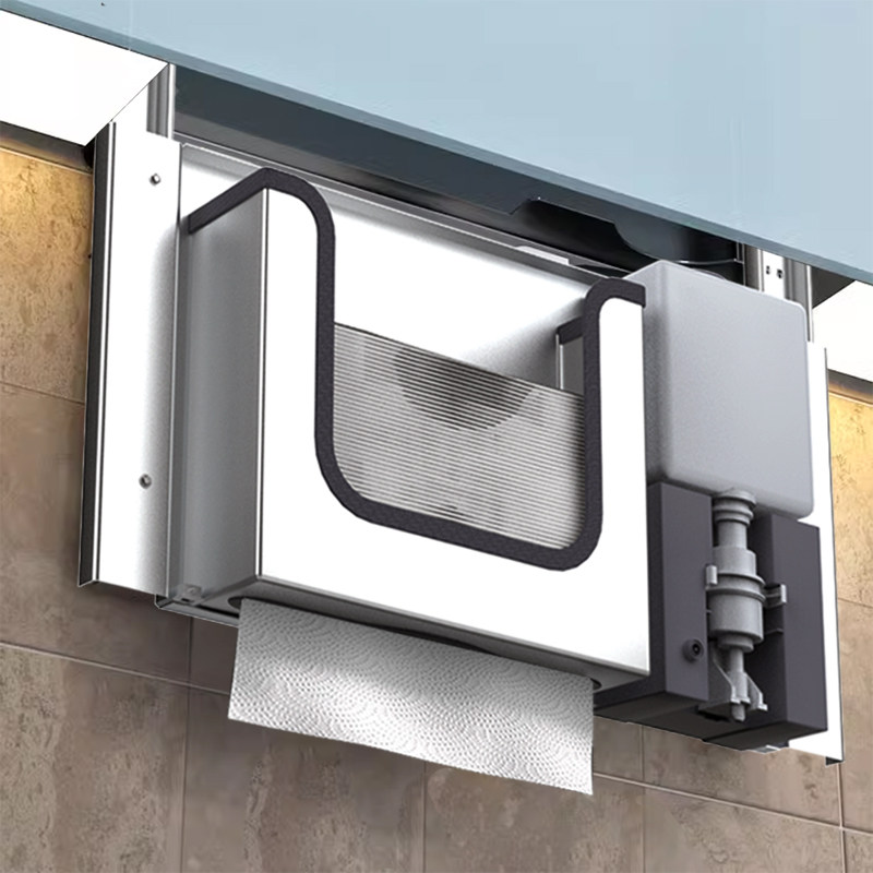 Home Bathroom Paper Towel Dispenser - موزع مناديل ورقية مخفي من الفولاذ