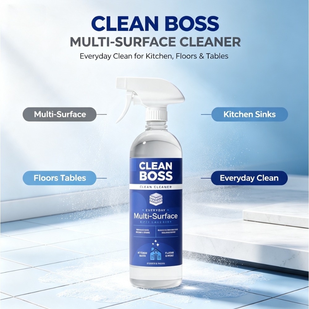 Home Bathroom Cleaning Solution - كلين بوس منظف متعدد الاستخدامات للأسطح،