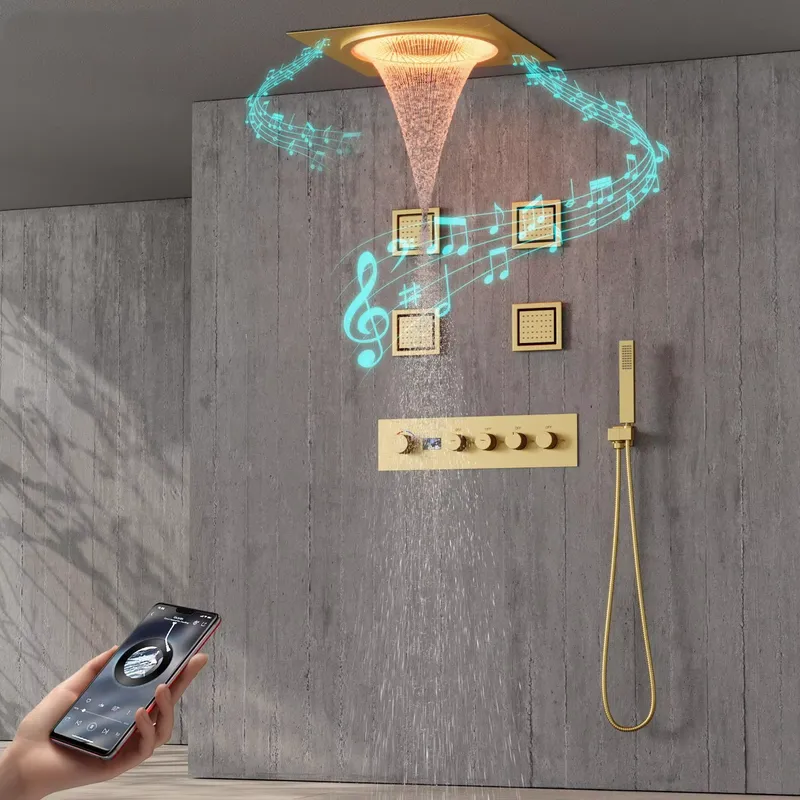 مجموعة دش ذكية بإضاءة LED مع ن - مراجعة Home Bathroom Shower وسعره