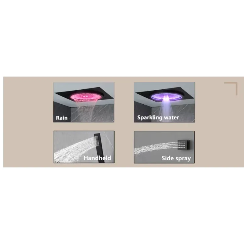 مجموعة دش ذكية بإضاءة LED مع ن - مراجعة Home Bathroom Shower وسعره