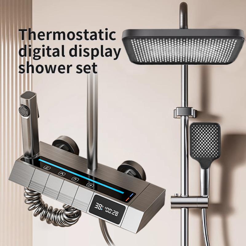 مجموعة رأس دش البيانو الرقمي ب - مراجعة Home Bathroom Shower وسعره