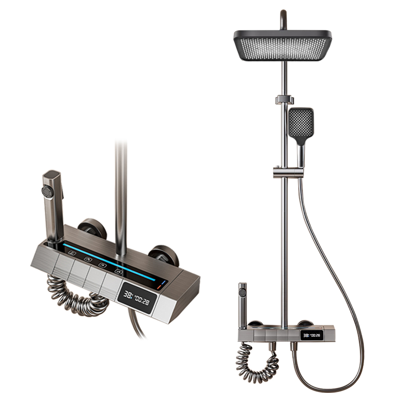 مجموعة رأس دش البيانو الرقمي ب - مراجعة Home Bathroom Shower وسعره