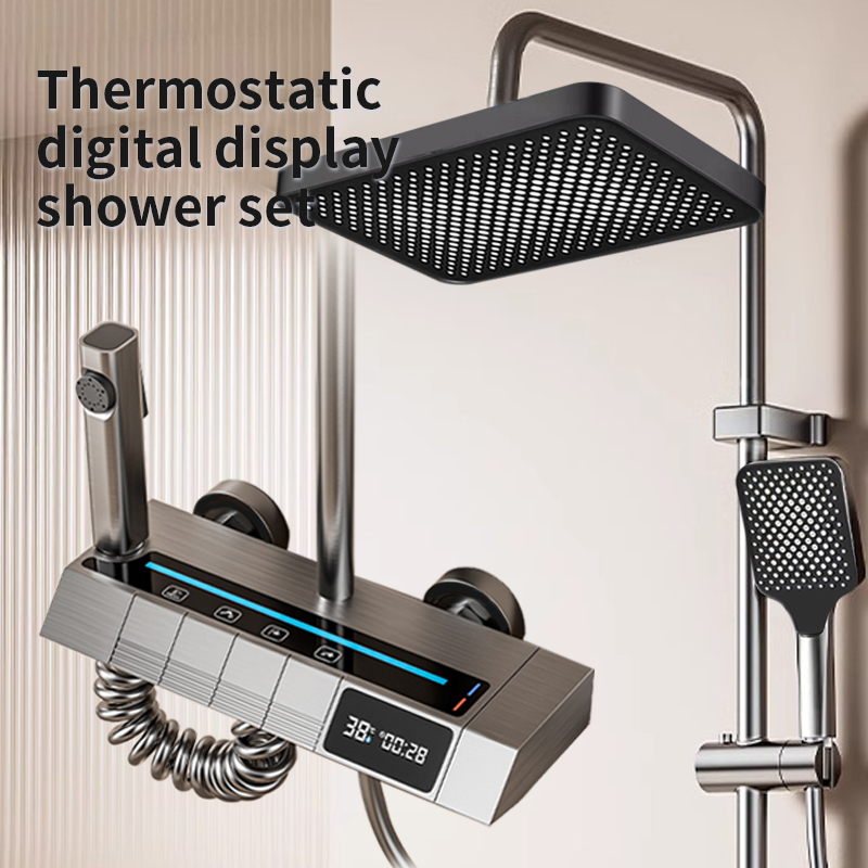 مجموعة رأس دش البيانو الرقمي ب - مراجعة Home Bathroom Shower وسعره