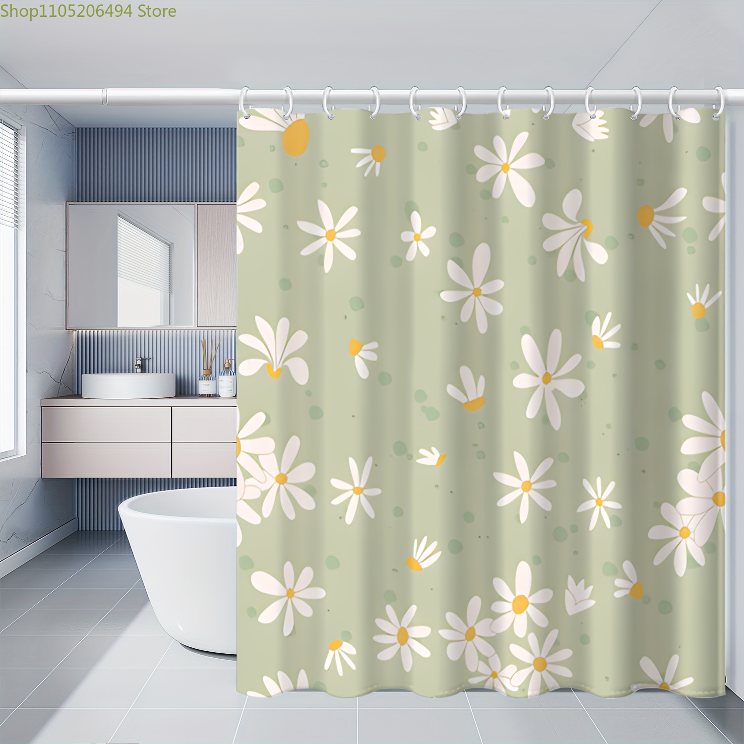 ستارة حمام بتصميم زهرة الأقحوا - مراجعة Home Bathroom Design Ideas وسعره
