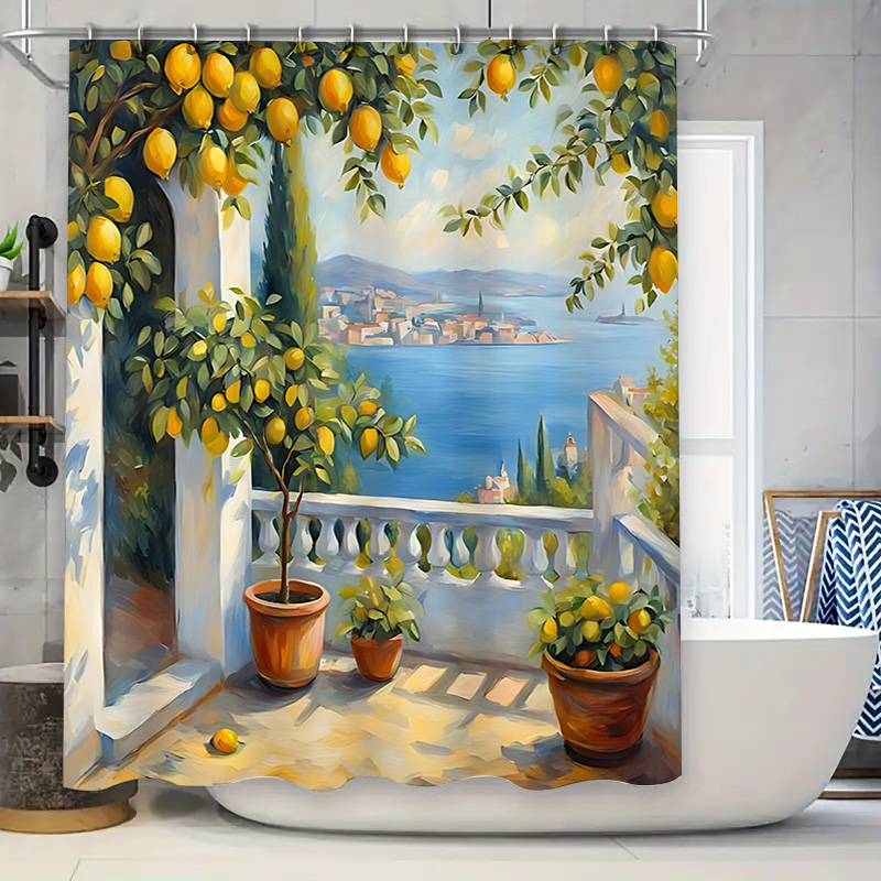 ستارة حمام بتصميم حديقة الليمو - مراجعة Home Bathroom Design Ideas وسعره