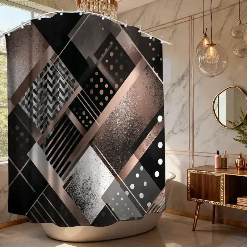 ستارة حمام عصرية بتصميم هندسي  - مراجعة Home Bathroom Design Ideas وسعره