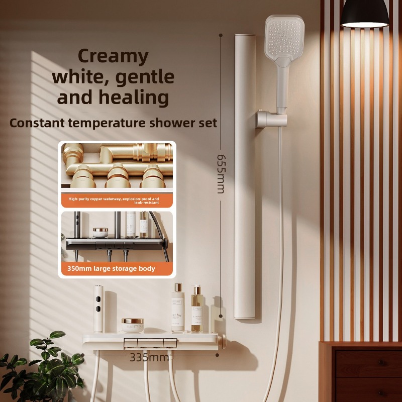 طقم دش ثرموستاتي نحاسي بالكامل - مراجعة Home Bathroom Shower وسعره