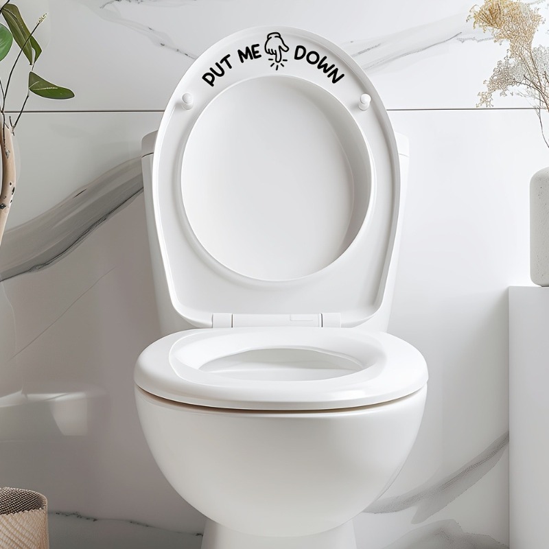 ملصق مرح للمرحاض بتصميم 'أعدني - مراجعة Home Bathroom Design Ideas وسعره