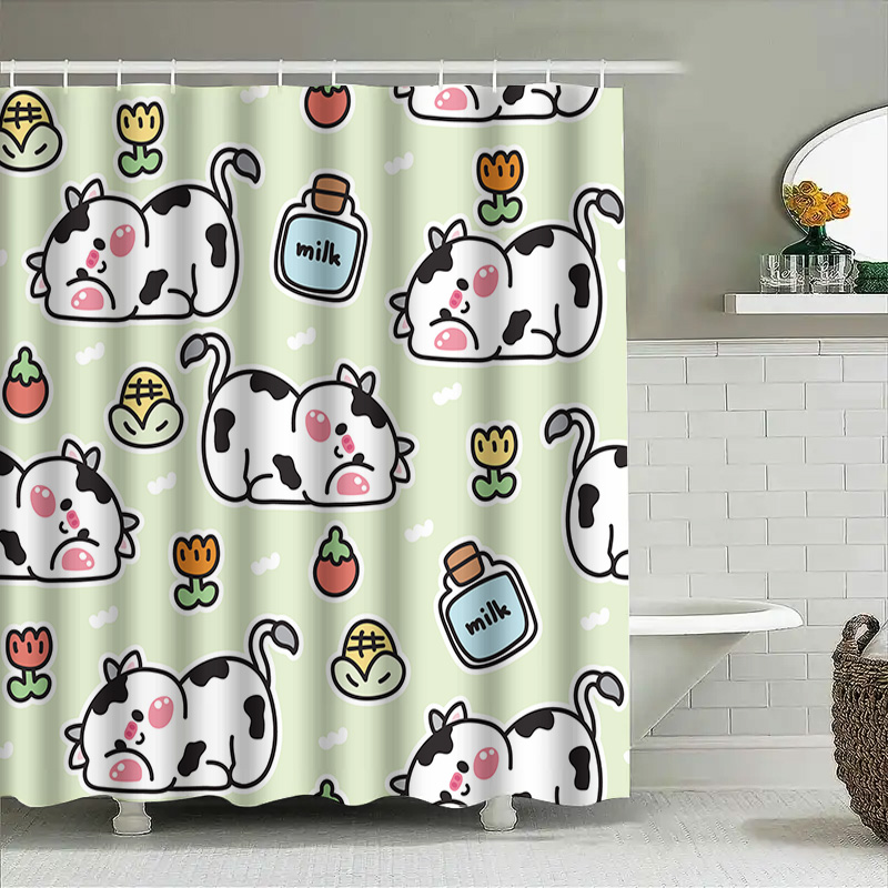 ستارة دش رائعة بطبعة بقرة لديك - مراجعة Home Bathroom Design Ideas وسعره