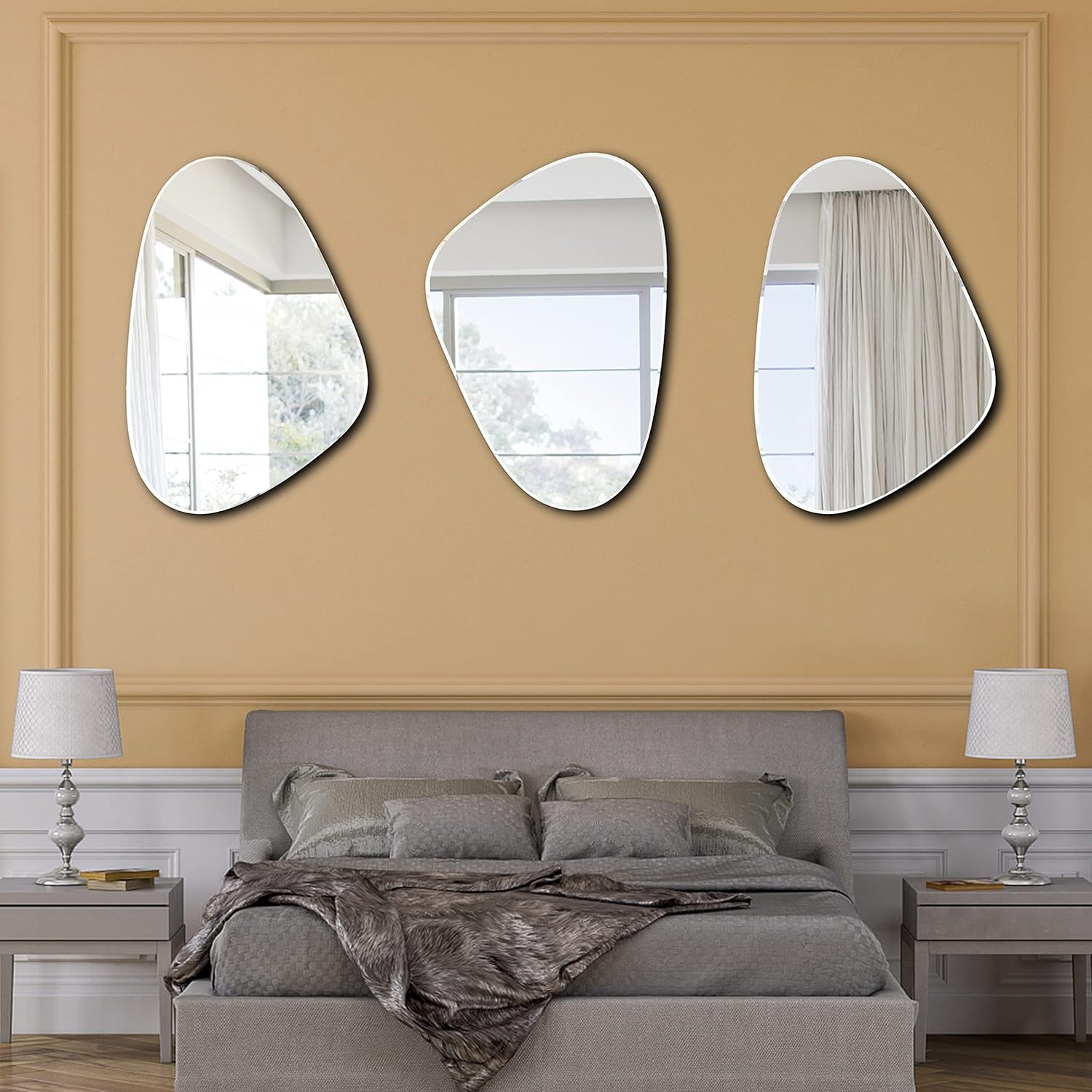 مرآة حائط غير منتظمة الشكل للح - مراجعة Home Goods Bathroom Mirrors وسعره