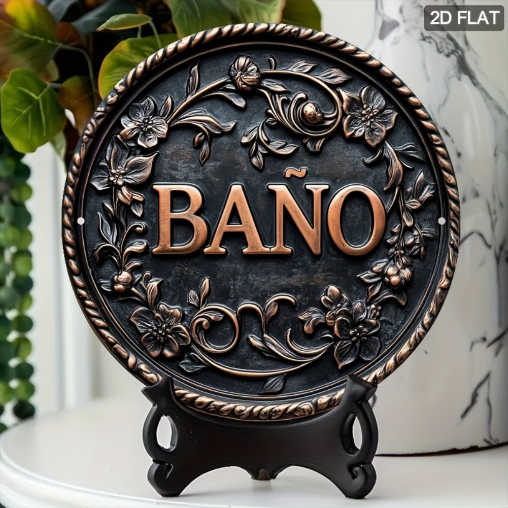 1 قطعة 7.8x7.8 بوصة 2D علامة م - مراجعة Home Bathroom Sign وسعره